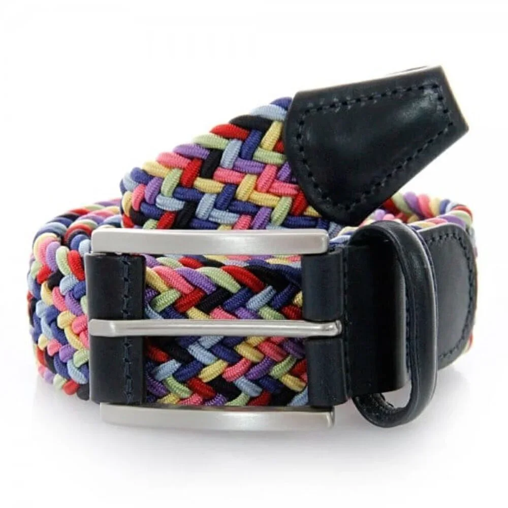 ANDERSON'S Paracord Woven Belt ~ Classic Rainbow 42 NWT